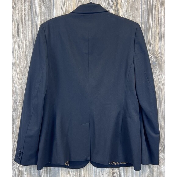 Lauren Ralph Lauren Black Classic Blazer Womens 2X Leopard Lining Career Office - Picture 4 of 12